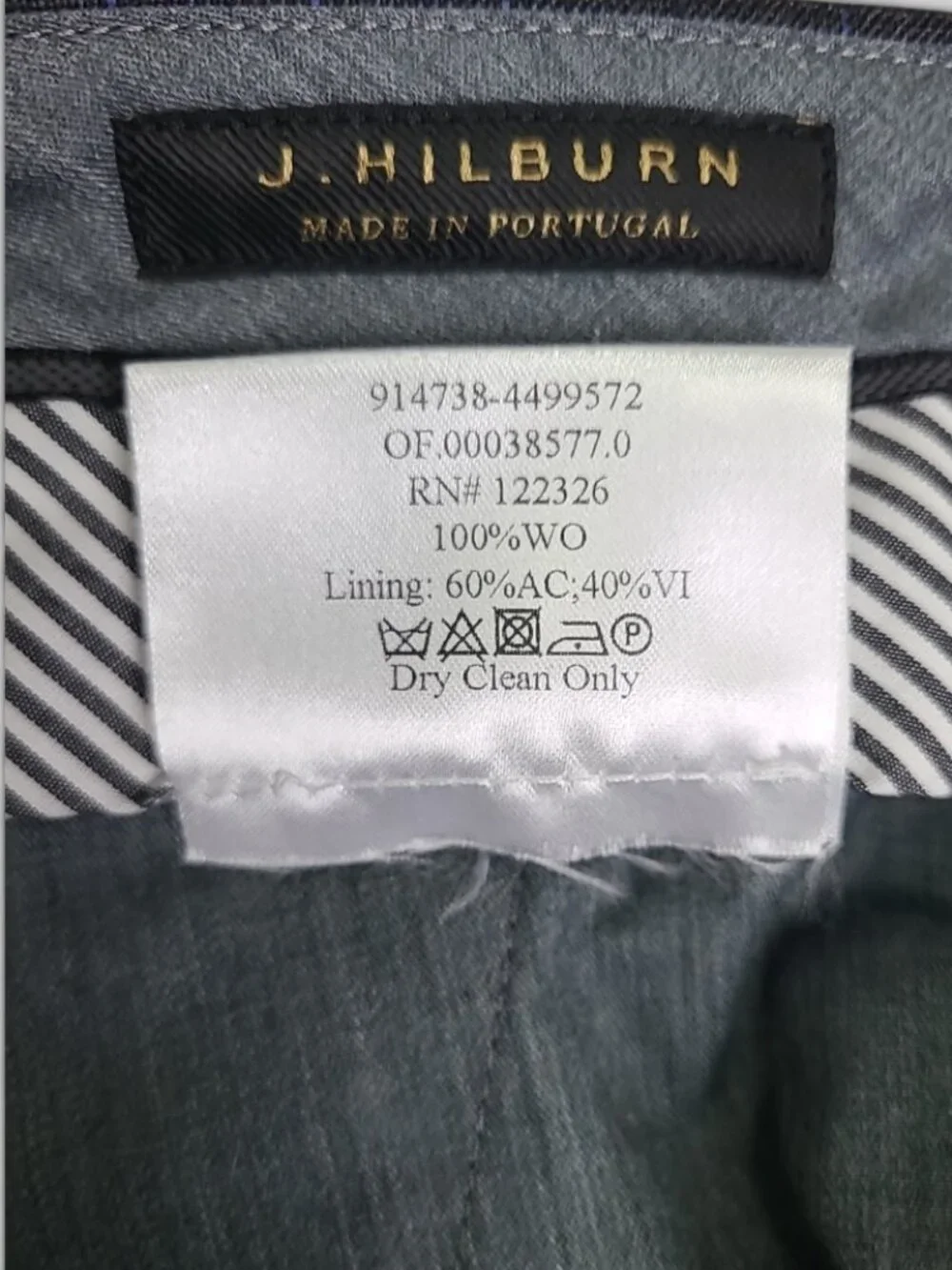 J. Hilburn Italian Wool Flat Front Dress Pants W36xL26.5